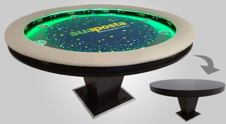 Mesa de Jogos de Cartas e Jantar - Modelo 2 em 1- Mesa de Jantar - R3